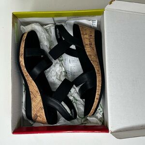 Elegant Black Wedge Sandals